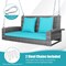 2-Person Patio PE Wicker Hanging Porch Swing Bench Chair with Cushion